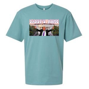 Retro Funny DaddyS Home Trump 2024 Stand With Trump Funny Gift Sueded Cloud Jersey T-Shirt