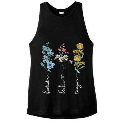 Retro Foxtrots Deltas Tangos Flower Ladies PosiCharge Tri-Blend Wicking Tank