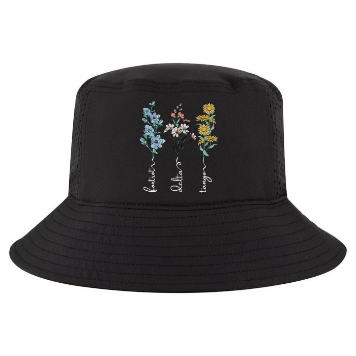 Retro Foxtrots Deltas Tangos Flower Cool Comfort Performance Bucket Hat
