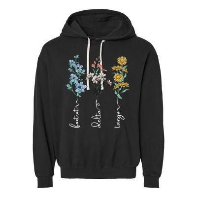 Retro Foxtrots Deltas Tangos Flower Garment-Dyed Fleece Hoodie