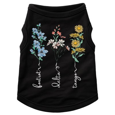 Retro Foxtrots Deltas Tangos Flower Doggie Tank