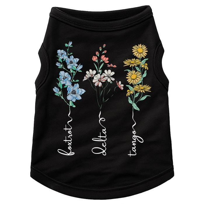 Retro Foxtrots Deltas Tangos Flower Doggie Tank