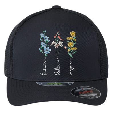 Retro Foxtrots Deltas Tangos Flower Flexfit Unipanel Trucker Cap