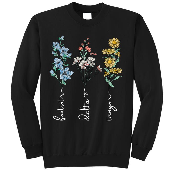 Retro Foxtrots Deltas Tangos Flower Sweatshirt