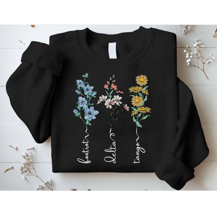 Retro Foxtrots Deltas Tangos Flower Sweatshirt