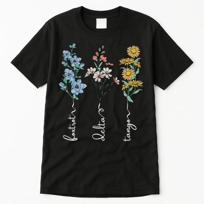 Retro Foxtrots Deltas Tangos Flower Tall T-Shirt