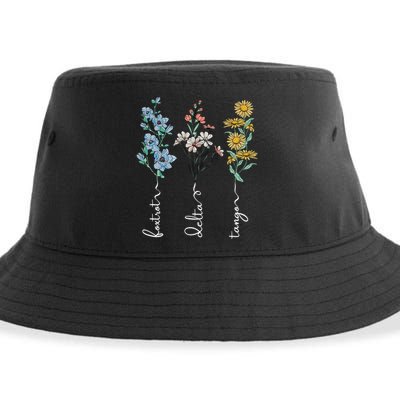 Retro Foxtrots Deltas Tangos Flower Sustainable Bucket Hat