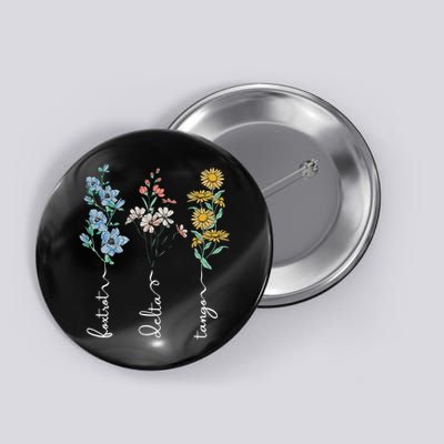 Retro Foxtrots Deltas Tangos Flower Button