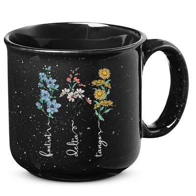 Retro Foxtrots Deltas Tangos Flower 15oz Campfire Ceramic Mug