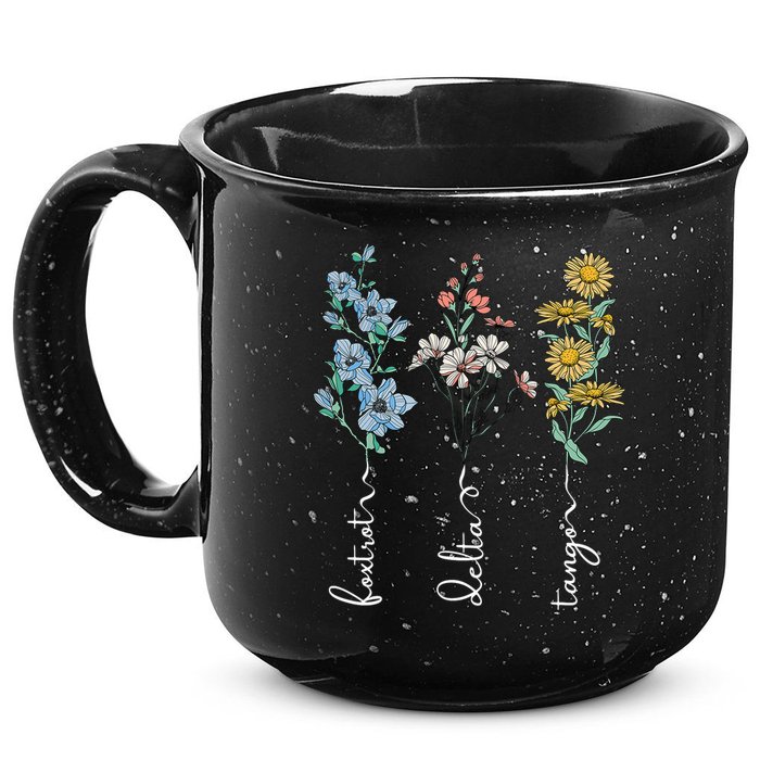 Retro Foxtrots Deltas Tangos Flower 15oz Campfire Ceramic Mug