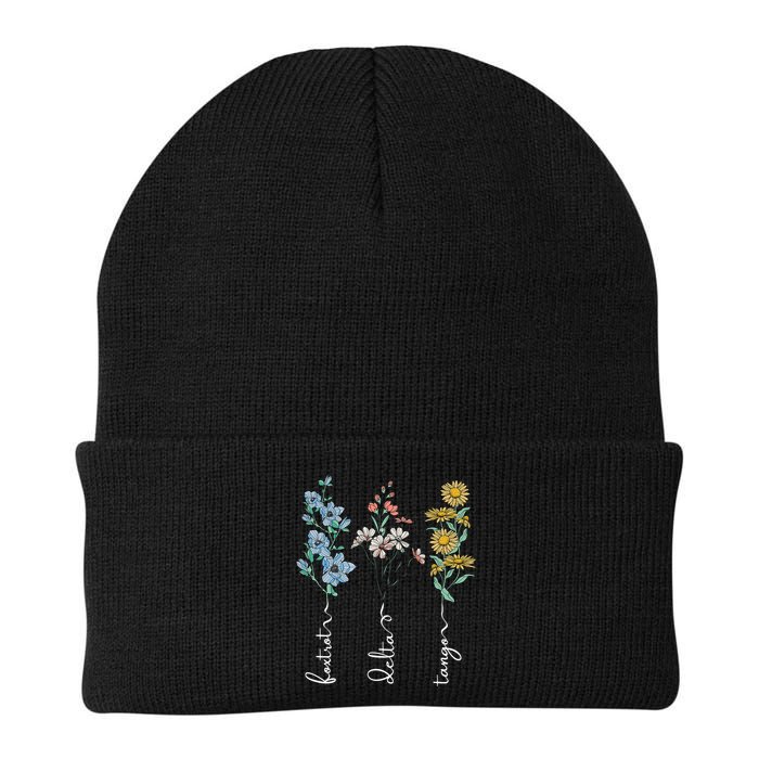 Retro Foxtrots Deltas Tangos Flower Beanie