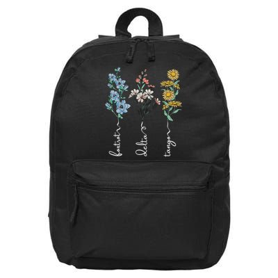 Retro Foxtrots Deltas Tangos Flower 16 in Basic Backpack