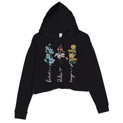 Retro Foxtrots Deltas Tangos Flower Crop Fleece Hoodie