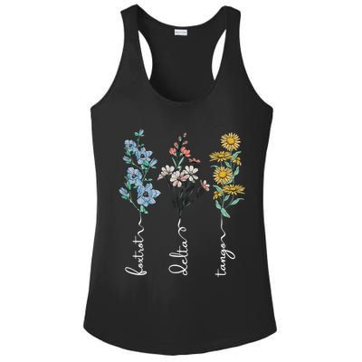 Retro Foxtrots Deltas Tangos Flower Ladies PosiCharge Competitor Racerback Tank