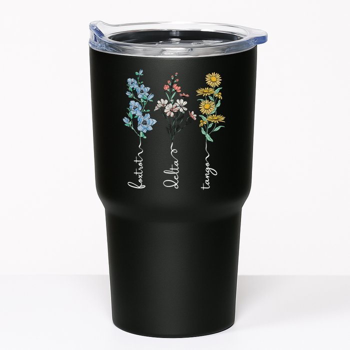 Retro Foxtrots Deltas Tangos Flower Tumbler