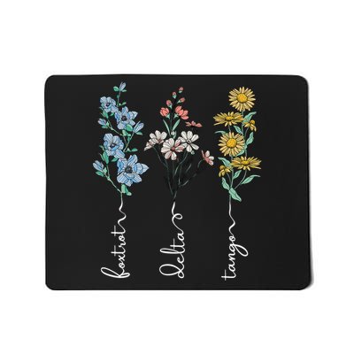 Retro Foxtrots Deltas Tangos Flower Mousepad