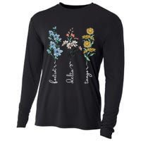 Retro Foxtrots Deltas Tangos Flower Cooling Performance Long Sleeve Crew