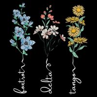 Retro Foxtrots Deltas Tangos Flower Poster