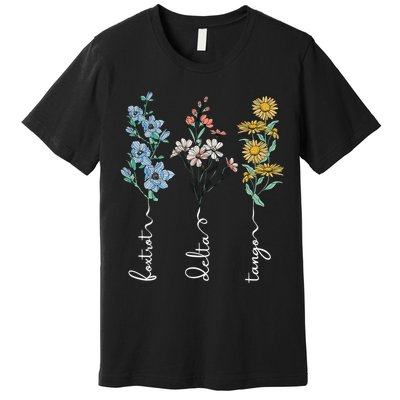 Retro Foxtrots Deltas Tangos Flower Premium T-Shirt