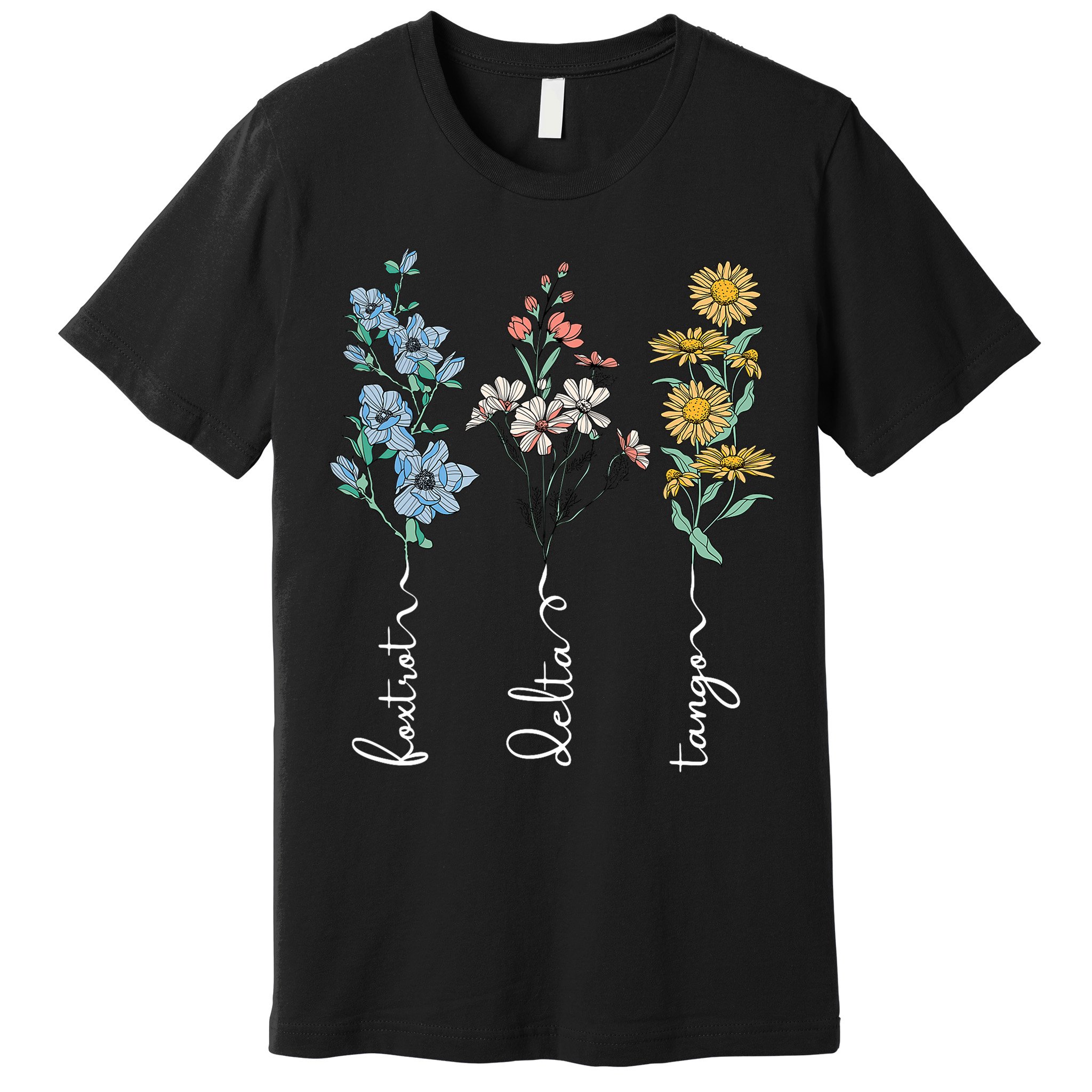 Retro Foxtrots Deltas Tangos Flower Premium T-Shirt