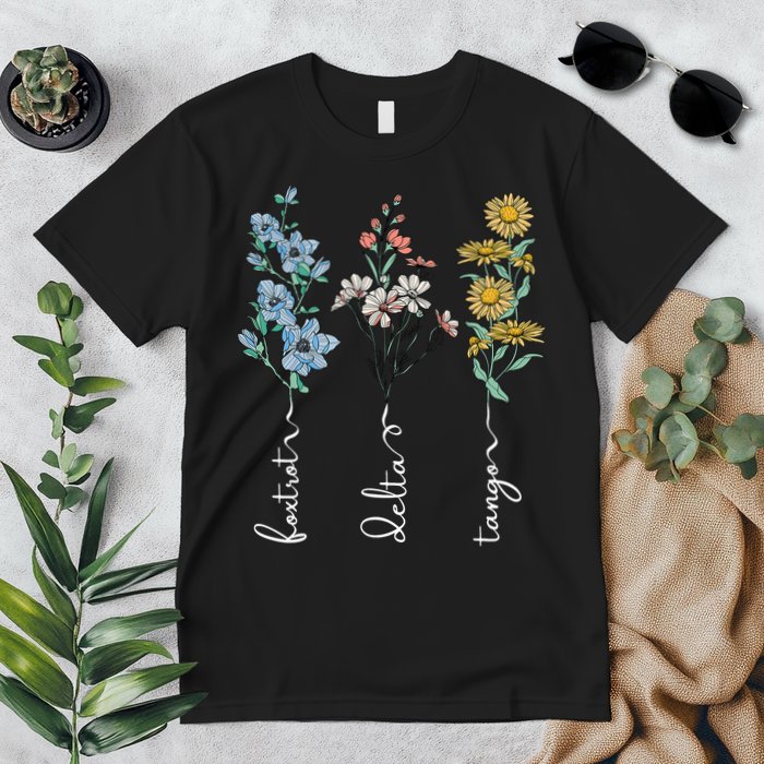 Retro Foxtrots Deltas Tangos Flower Premium T-Shirt