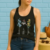 Retro Foxtrots Deltas Tangos Flower Womens Tank Top
