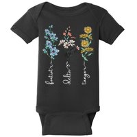 Retro Foxtrots Deltas Tangos Flower Baby Bodysuit