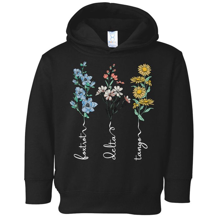 Retro Foxtrots Deltas Tangos Flower Toddler Hoodie