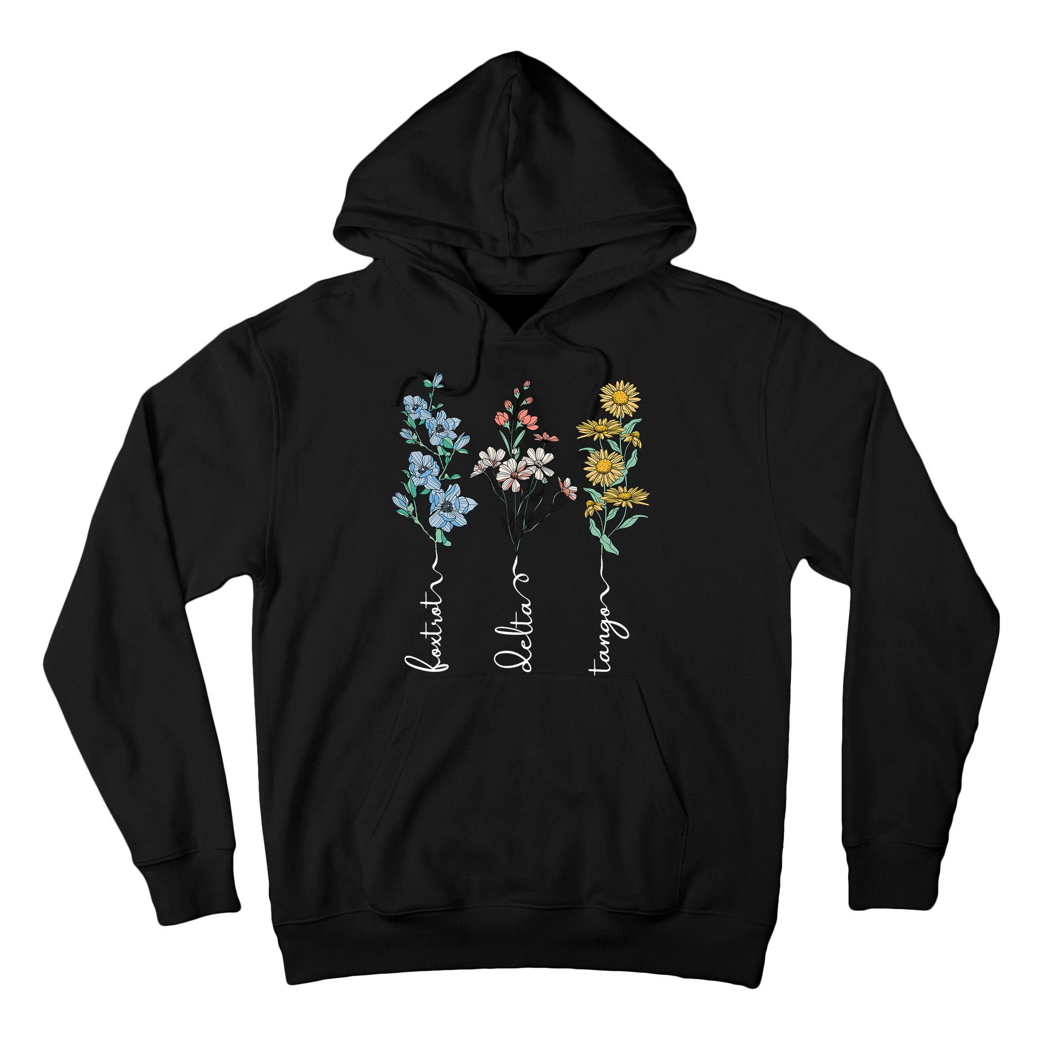 Retro Foxtrots Deltas Tangos Flower Tall Hoodie