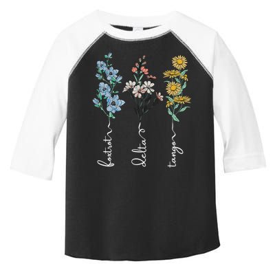 Retro Foxtrots Deltas Tangos Flower Toddler Fine Jersey T-Shirt