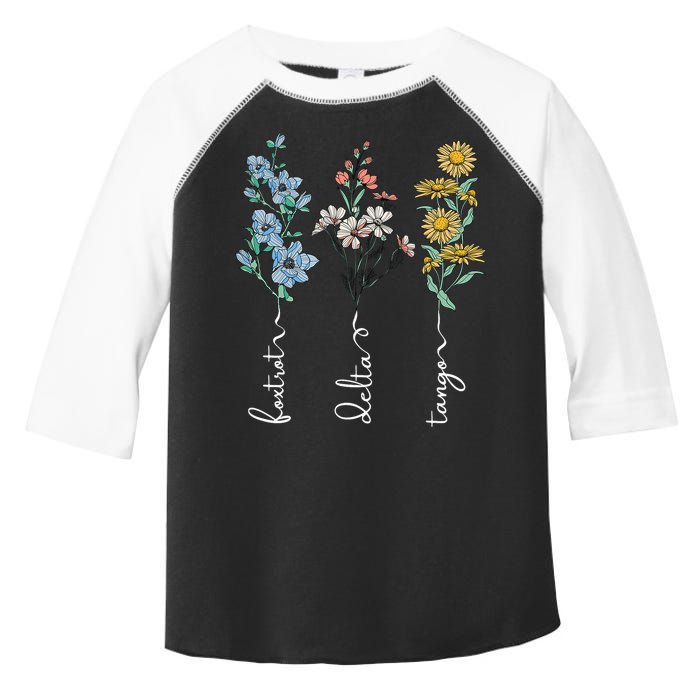 Retro Foxtrots Deltas Tangos Flower Toddler Fine Jersey T-Shirt