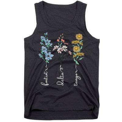 Retro Foxtrots Deltas Tangos Flower Tank Top
