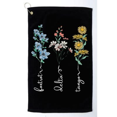 Retro Foxtrots Deltas Tangos Flower Golf Towel