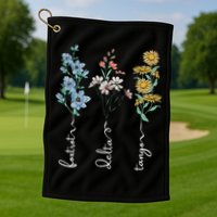 Retro Foxtrots Deltas Tangos Flower Golf Towel