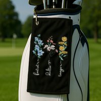 Retro Foxtrots Deltas Tangos Flower Golf Towel