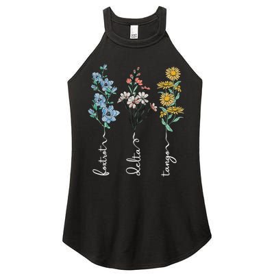 Retro Foxtrots Deltas Tangos Flower Women's Perfect Tri Rocker Tank
