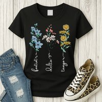Retro Foxtrots Deltas Tangos Flower Womens T-Shirt