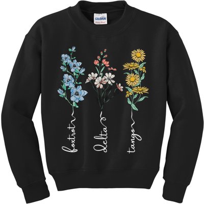 Retro Foxtrots Deltas Tangos Flower Kids Sweatshirt