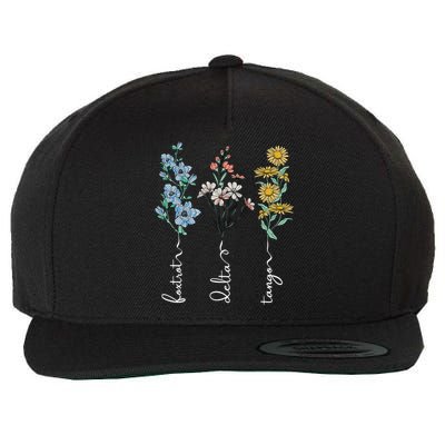Retro Foxtrots Deltas Tangos Flower Wool Snapback Cap