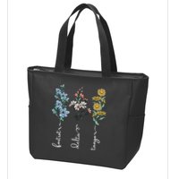 Retro Foxtrots Deltas Tangos Flower Zip Tote Bag