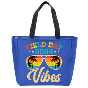 Retro Field Day Vibes Funny For Teacher Field Day Meaningful Gift Zip Tote Bag