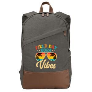 Retro Field Day Vibes Funny For Teacher Field Day Meaningful Gift Cotton Canvas Backpack