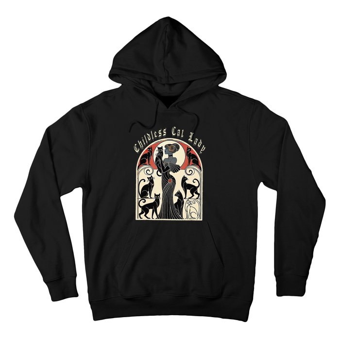 Retro Funny Design Childless Cat Ladies Cat Karma Hoodie