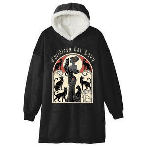 Retro Funny Design Childless Cat Ladies Cat Karma Hooded Wearable Blanket