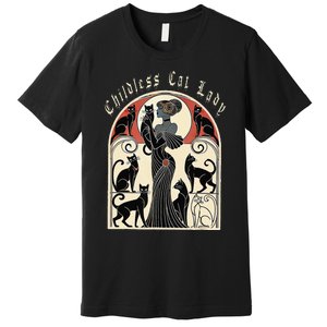 Retro Funny Design Childless Cat Ladies Cat Karma Premium T-Shirt