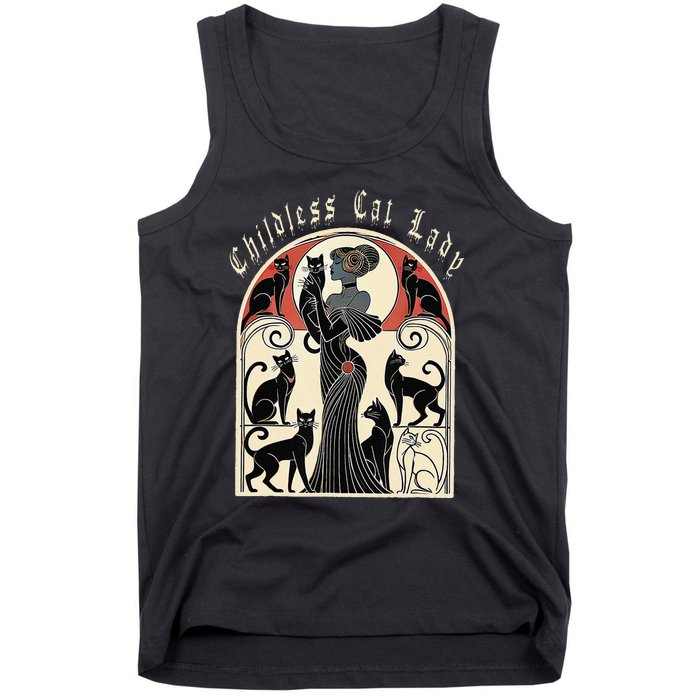 Retro Funny Design Childless Cat Ladies Cat Karma Tank Top