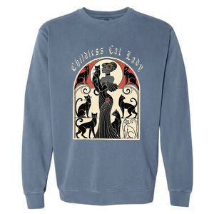 Retro Funny Design Childless Cat Ladies Cat Karma Garment-Dyed Sweatshirt