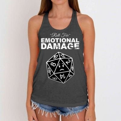 Roll For Emotional Damage Women's Knotted Racerback Tank