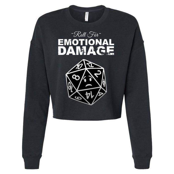 Roll For Emotional Damage Cropped Pullover Crew