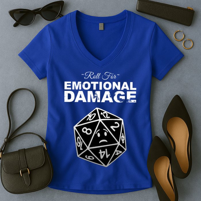 Roll For Emotional Damage Women's V-Neck T-Shirt